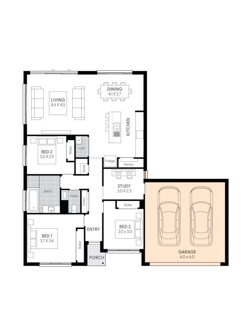 Crystal 14 3 Bedroom Single Storey House Plan Wilson Homes